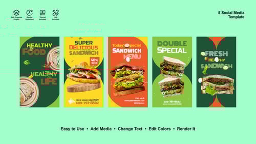 Food Promotion Social Media Stories Template Pack