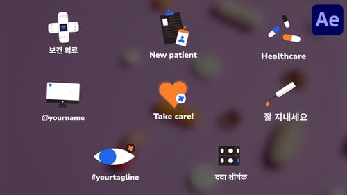 Medicine Pharmacy Icons And Titles for After Effects