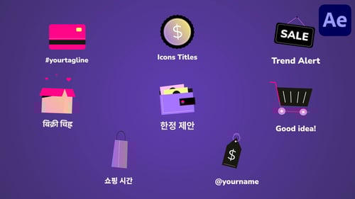 Animated Shopping Icons for E-commerce and Retail Promotions