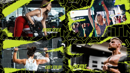 Active Grunge Sport Intro Slideshow with Dynamic Brush Strokes