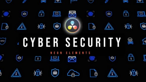 Cyber Security Neon Icons