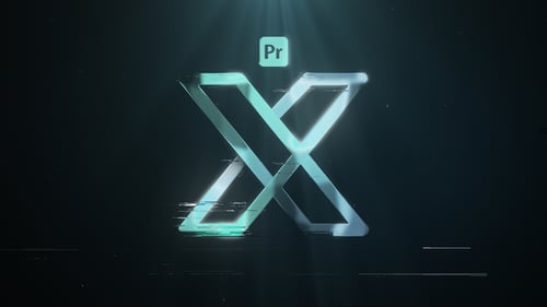 Neon Glitch Logo Opener with Digital Effect