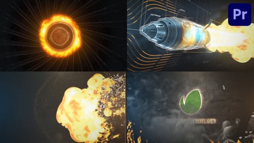 Explosive Bullet Logo Reveal with Dynamic Fire and Digital Effects