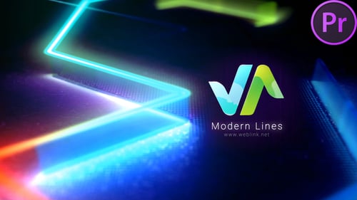 Bright Neon Lines Logo for Premiere Pro