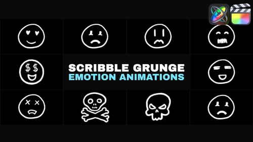 Minimal Scribble Grunge Emotion Animations | FCPX