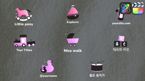 Kids And Toys Icons And Titles for FCPX