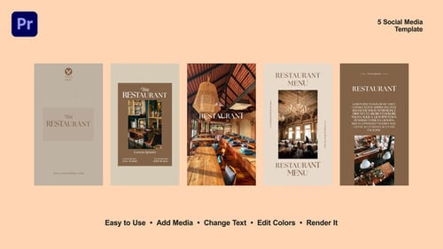 Historias de Instagram del menú del restaurante