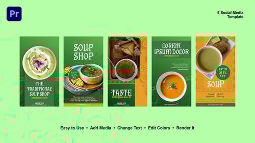 Elegant Food Story Templates for Social Media
