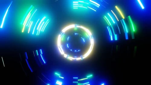 HD Flight in Sci Fi Tunnel | Futuristic Abstract Technology Loop