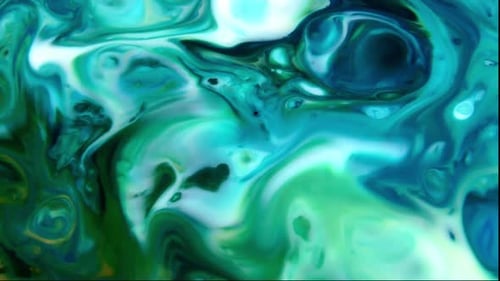 Abstract Blue Green Paint Swirls