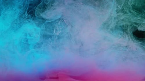 Abstract Turquoise, Pink and Blue Ink in Water