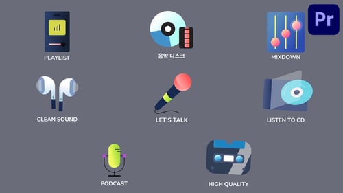Music And Podcast Icons And Titles for Premiere Pro