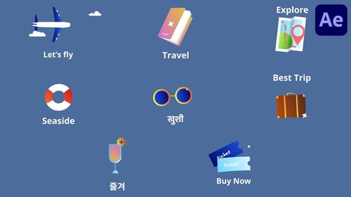 Travel Icons And Titles for After Effects