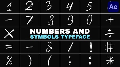 Numbers and Symbols Typeface | After Effects