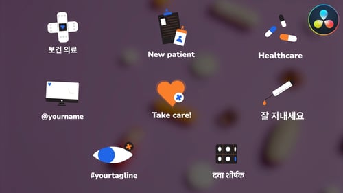 Medicine Pharmacy Icons And Titles for DaVinci Resolve