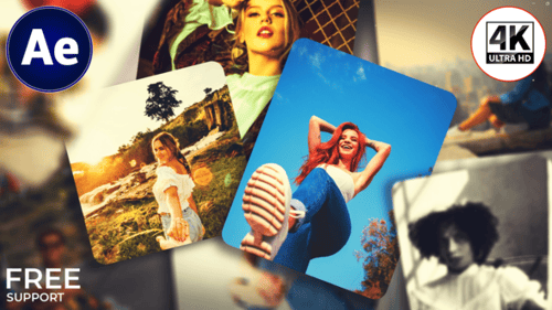 Dynamic Photo Slideshow with Light Leak Transitions