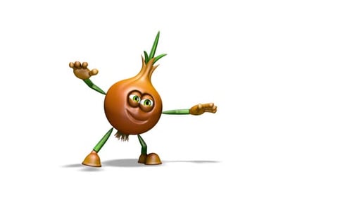 Comic Onion Looped Dance on White Background
