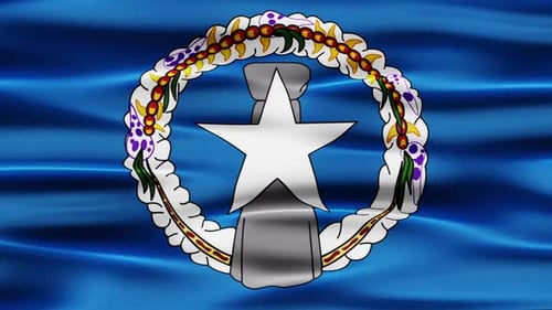 Northern Mariana Islands Flag Waving Animation Loop