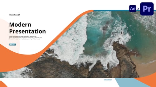 Dynamic Presentation Slideshow with Modern Flowing Shapes