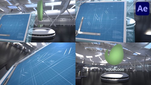Blueprint 3D Logo for After Effects