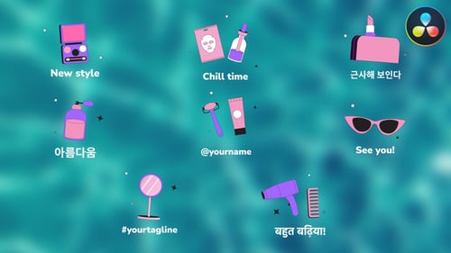 Animated Flat Design Beauty and Skincare Icons Pack