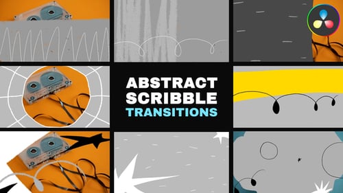 Abstract Scribble Transitions for DaVinci Resolve