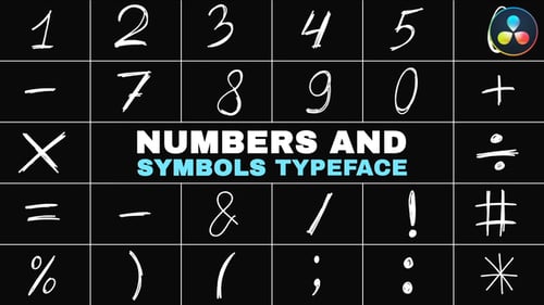 Numbers and Symbols Typeface | DaVinci Resolve