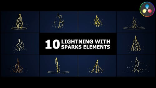 Lightning With Sparks Elements | DaVinci Resolve