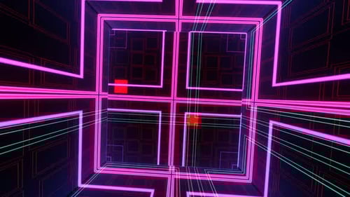 Cubo de neón giratorio surrealista Vj Loop 02
