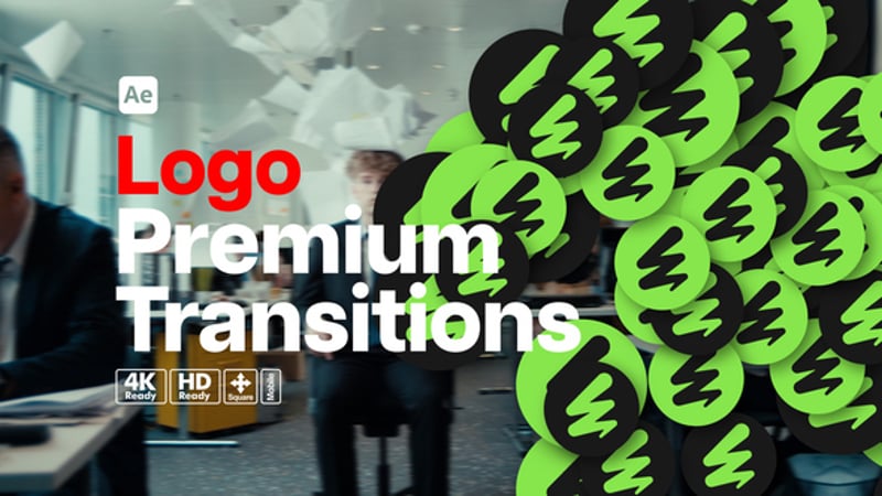 Dynamic Abstract Logo Reveal Transitions Pack, Elements ft. transition ...