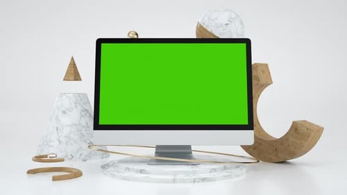 Clear Chromakey 3d Computer Mock Up for e Business or Online Education Web App