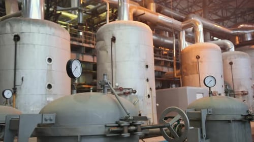 Factory Machinery in Industrial Plant