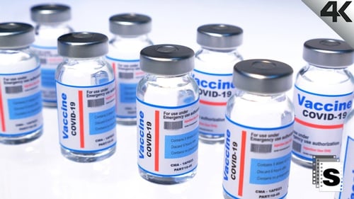 Close up of COVID-19 Vaccine Vials
