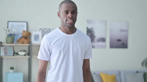 Close Up of Athletic African Man Doing Exercise with Dumbbells