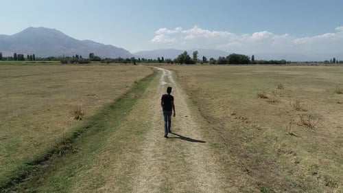 Man With Hiking Outdoors