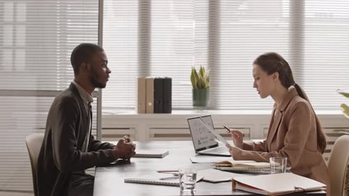 Young Man at Job Interview in Office