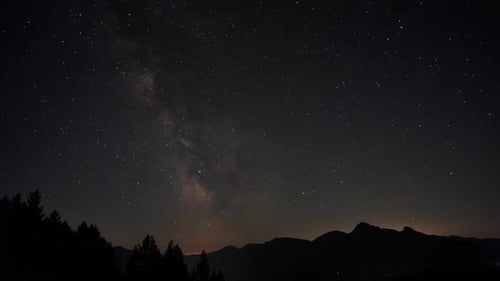 Nachthimmel mit Milchstraße, Berge, Berglandschaft, Silulets,