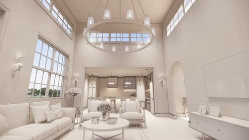 Architectural Interior Render Reveal from Blueprint to Photorealism