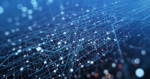 Abstrakte Leiterplatte. Elektronisch Computerhardwaretechnologie.