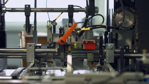 Machinery Operates in Industrial Automated Factory