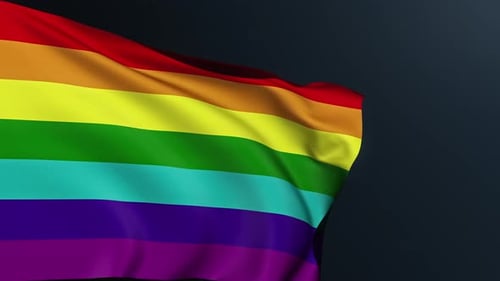 Realistic Waving Pride Rainbow Flag