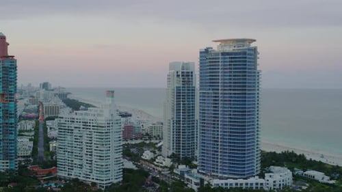Aerial view of the Miami Beach coastline