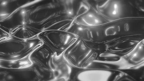 Silver Liquid Metal Wave Loop