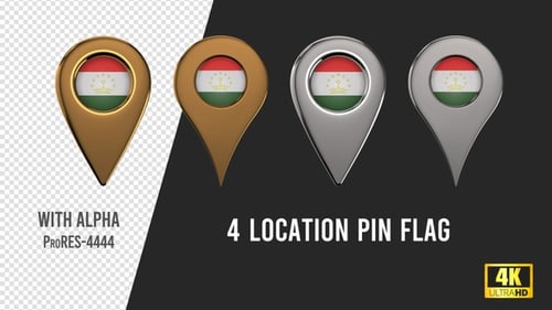 Spinning 3D Location Pins with International Flags Pack