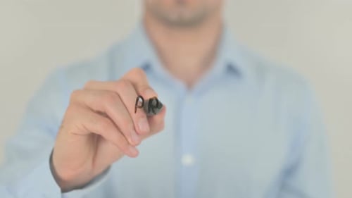 Writing Product Marketing on Clear Screen