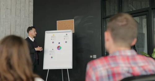 Businessman Giving a Presentation to Colleagues in the Office