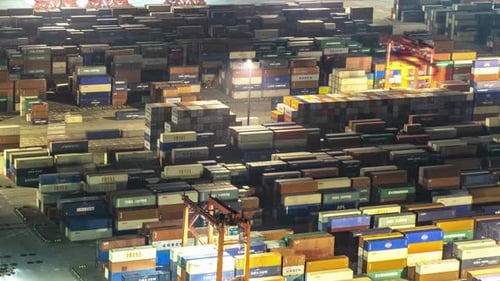 Timelapse of container terminal in Shanghai china