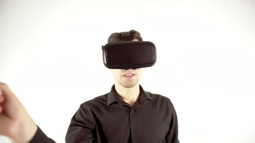 Young Adult Using a Virtual Reality Headset