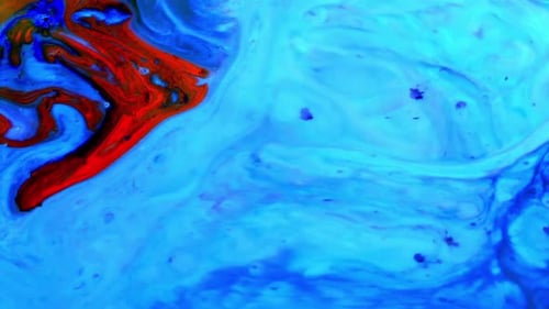 Swirling Red and Blue Abstract Fluid Art