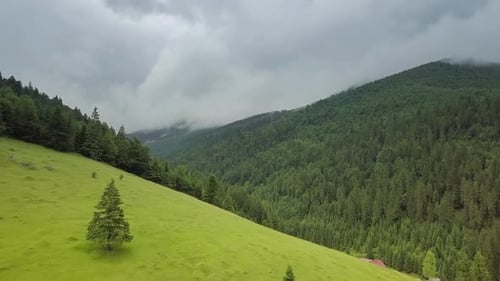 Mountain Peaks and Morning Sky with Smooth Moving Clouds